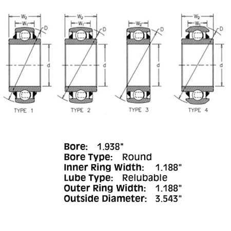 Round Bore Disc Bearing Fits CaseInternational Harvester F21 F21H 65